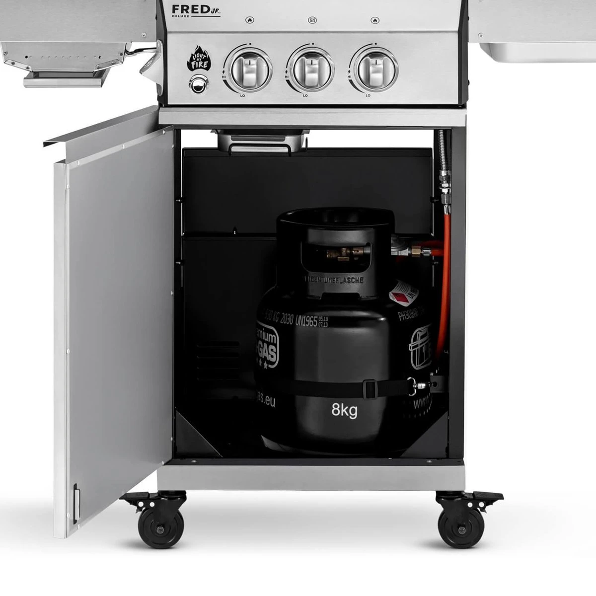 Burnhard Gas BBQ FRED JR. Deluxe - 2 Branders - Incl. Keramische Infraroodbrander & Afdekhoes - Deluxe Burnhard Gas BBQ FRED JR. Deluxe - 2 Branders - Incl. Keramische Infraroodbrander & Afdekhoes - Deluxe -Greenpan Winkel 1200x1200 60