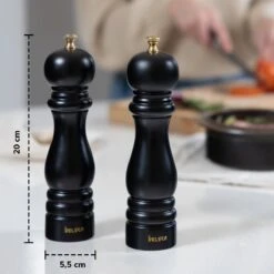 Deleca Luxe Peper En Zoutmolen Set - Met Geschenkdoos - Zout / Pepermolen - Rubberhout - Zwart & Goud -Greenpan Winkel 1200x1200 620