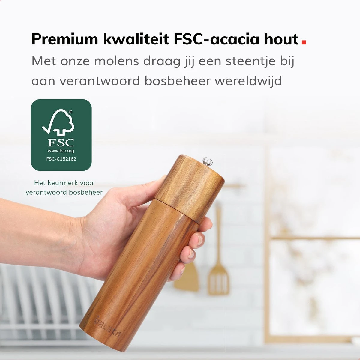 Deleca Luxe Peper en Zoutmolen Set - Zout / Pepermolen - Handmatig - Met Navul Lepel & Geschenkdoos - Acacia Hout - Rond Deleca Luxe Peper En Zoutmolen Set - Zout / Pepermolen - Handmatig - Met Navul Lepel & Geschenkdoos - Acacia Hout - Rond -Greenpan Winkel 1200x1200 626