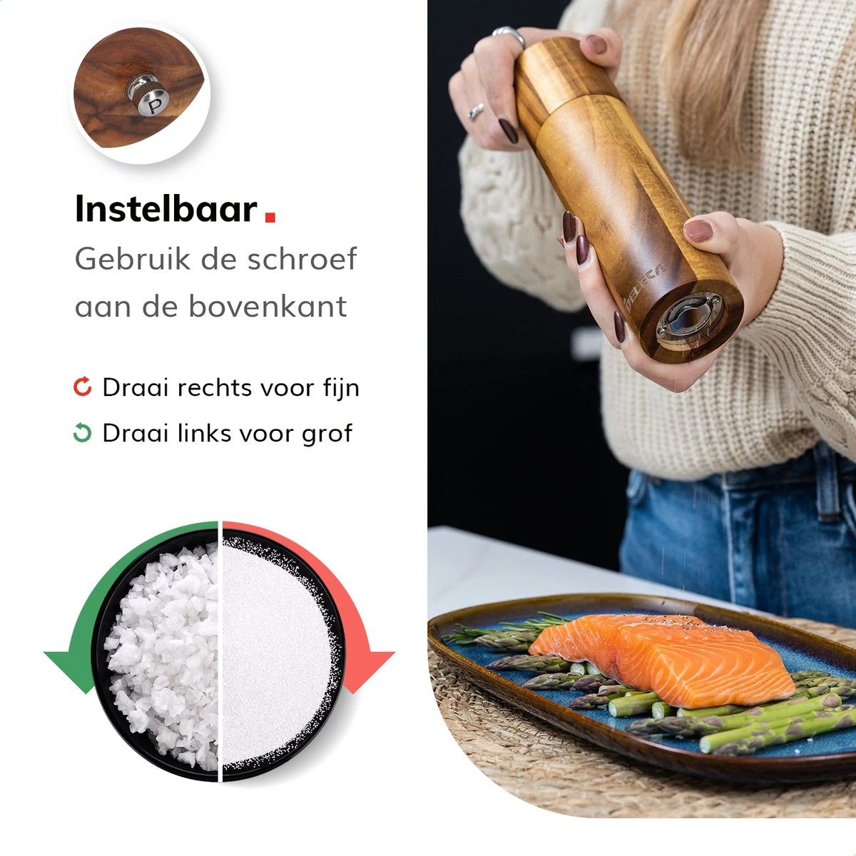 Deleca Luxe Peper en Zoutmolen Set - Zout / Pepermolen - Handmatig - Met Navul Lepel & Geschenkdoos - Acacia Hout - Rond Deleca Luxe Peper En Zoutmolen Set - Zout / Pepermolen - Handmatig - Met Navul Lepel & Geschenkdoos - Acacia Hout - Rond -Greenpan Winkel 1200x1200 628