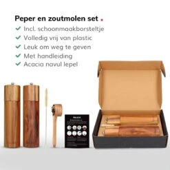 Deleca Luxe Peper En Zoutmolen Set - Zout / Pepermolen - Handmatig - Met Navul Lepel & Geschenkdoos - Acacia Hout - Rond 10 Deleca Luxe Peper En Zoutmolen Set - Zout / Pepermolen - Handmatig - Met Navul Lepel & Geschenkdoos - Acacia Hout - Rond -Greenpan Winkel 1200x1200 631