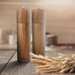 Dieux® - Peper En Zoutmolen Set - Cilinder Vorm - 22CM - Zout Peper Kruiden - 2 Stuks - Acacia Hout - Instelbare Maalgraad - Duurzaam - Luxe Kwaliteit - Hervulbaar - Pepermolen - Zoutmolen - BBQ Accesoires - Pasen -Greenpan Winkel 1200x1200 647