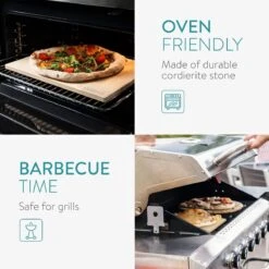 Navaris Pizzasteen XL Voor Oven En Barbecue - Rechthoekige Pizzaplaat 38 X 30 Cm - Inclusief Pizzaschep Met Extra Lang Handvat En Receptenboek -Greenpan Winkel 1200x1200 667