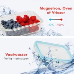 KitchenBrothers Meal Prep Bakjes - Set - Luchtdicht - BPA Vrij - Glas - 9 Stuks 4 KitchenBrothers Meal Prep Bakjes - Set - Luchtdicht - BPA Vrij - Glas - 9 Stuks -Greenpan Winkel 1200x1200 783