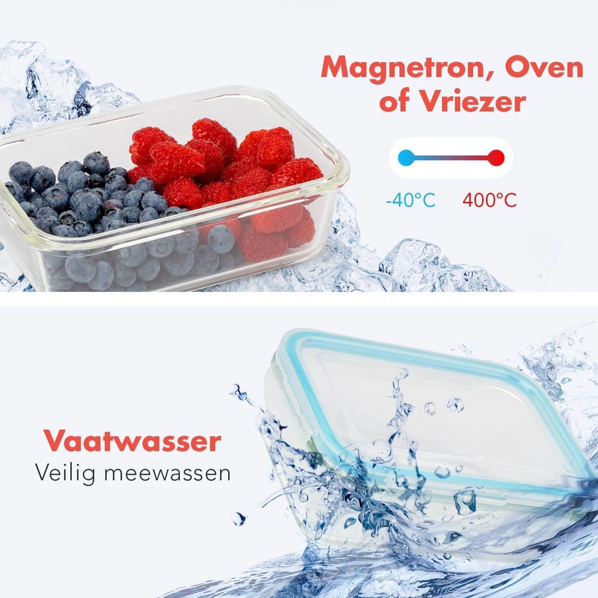 KitchenBrothers Meal Prep Bakjes - Set - Luchtdicht - BPA Vrij - Glas - 9 Stuks KitchenBrothers Meal Prep Bakjes - Set - Luchtdicht - BPA Vrij - Glas - 9 Stuks -Greenpan Winkel 1200x1200 783