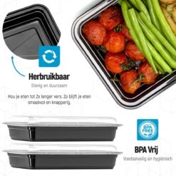 Meal Prep Bakjes - 20 Stuks - 1 Compartiment - Lunchbox - Diepvriesbakjes - Vershoudbakjes - Plastic Bakjes Met Deksel - Magnetron Bakjes Met Deksel - Meal Prep - Vershouddoos - 1L - BPA Vrij - Fitcrafters -Greenpan Winkel 1200x1200 798