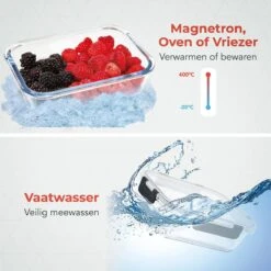 KitchenBrothers Meal Prep Bakjes - Set - Luchtdicht - BPA Vrij - 1L - Glas - 5 Stuks -Greenpan Winkel 1200x1200 805