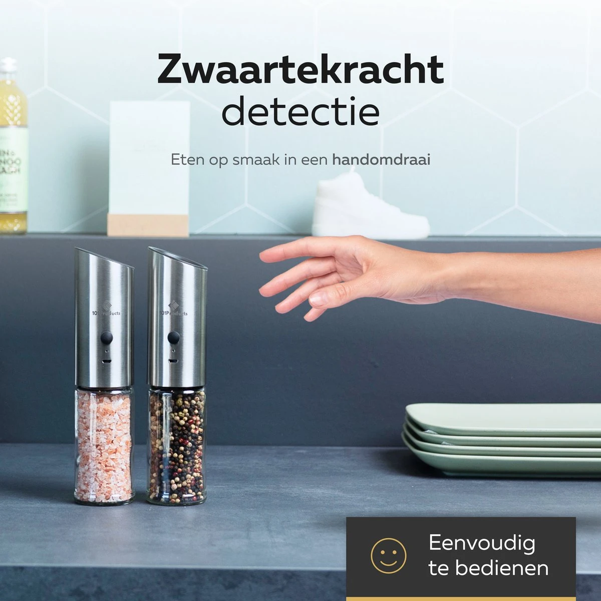 101Products Peper- & Zoutmolen Elektrisch - USB oplaadbaar - Pepermolen - Zoutmolen - RVS 101Products Peper- & Zoutmolen Elektrisch - USB Oplaadbaar - Pepermolen - Zoutmolen - RVS -Greenpan Winkel 1200x1200 86