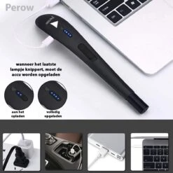 Oplaadbare Lange Elektrische Aansteker - Zwart - Duurzame Plasma Aansteker - Inclusief Cadeauverpakking - BBQ - Kaarsen -Greenpan Winkel 1200x1200 9