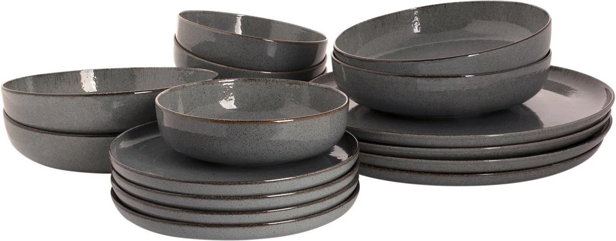 Palmer Serviesset Antigo Porselein 4-persoons 16-delig Blauw Palmer Serviesset Antigo Porselein 4-persoons 16-delig Blauw -Greenpan Winkel