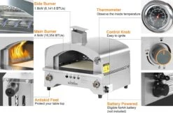 Bighorn Outdoor Edelstaal Gas Pizza Oven - Draagbare Gas Barbecue - Edelstaal -Model SRGG20001 -Greenpan Winkel 1200x787