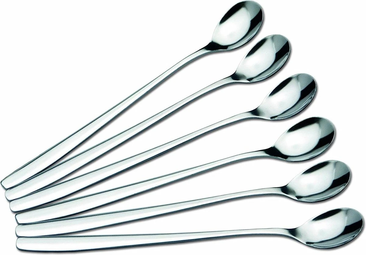 Dessertlepels - Cocktaillepels - IJslepels - Latte Macchiato lepels - Yoghurtlepels - set van 6 stuks -RVS (18/0) -19 cm Dessertlepels - Cocktaillepels - IJslepels - Latte Macchiato Lepels - Yoghurtlepels - Set Van 6 Stuks -RVS (18/0) -19 Cm -Greenpan Winkel 1200x838 3
