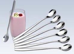 Merkloos Latte Macchiato Lepels – RVS Lange Yoghurt, Dessert Of Koffie Lepeltjes – Set Van 6 Stuks -Greenpan Winkel 1200x868