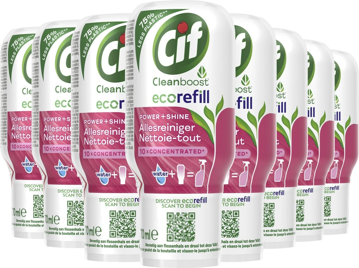 Cif CleanBoost Power & Shine Allesreiniger Ecorefill Capsules - 10 x 70 ml - Voordeelverpakking Cif CleanBoost Power & Shine Allesreiniger Ecorefill Capsules - 10 X 70 Ml - Voordeelverpakking -Greenpan Winkel 1200x895 1