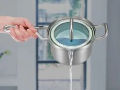 BK Q-linair Master Glas Pannenset - 5-delig - Glazen Deksel - Veilig Afgietsysteem - Inductie -Greenpan Winkel 1200x897