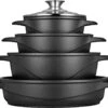Smile 10-Delige Pannenset - Anti Aanbaklaag - Vaatwasser Bestendig - Zwart - MGK-17 1 Smile 10-Delige Pannenset - Anti Aanbaklaag - Vaatwasser Bestendig - Zwart - MGK-17 -Greenpan Winkel 1200x902 2