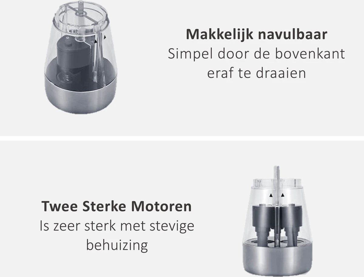 KROMS Peper en Zoutmolen set - Peper en Zoutmolen set Elektrisch -2 in 1 - Instelbare maalgraad - Pepermolen - Zoutmolen - Peper en Zoutmolen elektrisch KROMS Peper En Zoutmolen Set - Peper En Zoutmolen Set Elektrisch -2 In 1 - Instelbare Maalgraad - Pepermolen - Zoutmolen - Peper En Zoutmolen Elektrisch -Greenpan Winkel 1200x913 2