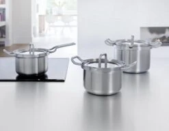 BK Q-linair Master Glas Pannenset - 5-delig - Glazen Deksel - Veilig Afgietsysteem - Inductie -Greenpan Winkel 1200x934