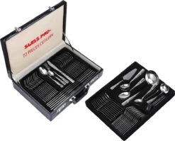 Swiss Pro+ Bestekset In Koffer-72 Delig-12 Persoons-Zwitsers Kwaliteit-Complete Set-100% Roestvrijstaal-Modern -Greenpan Winkel 1200x967