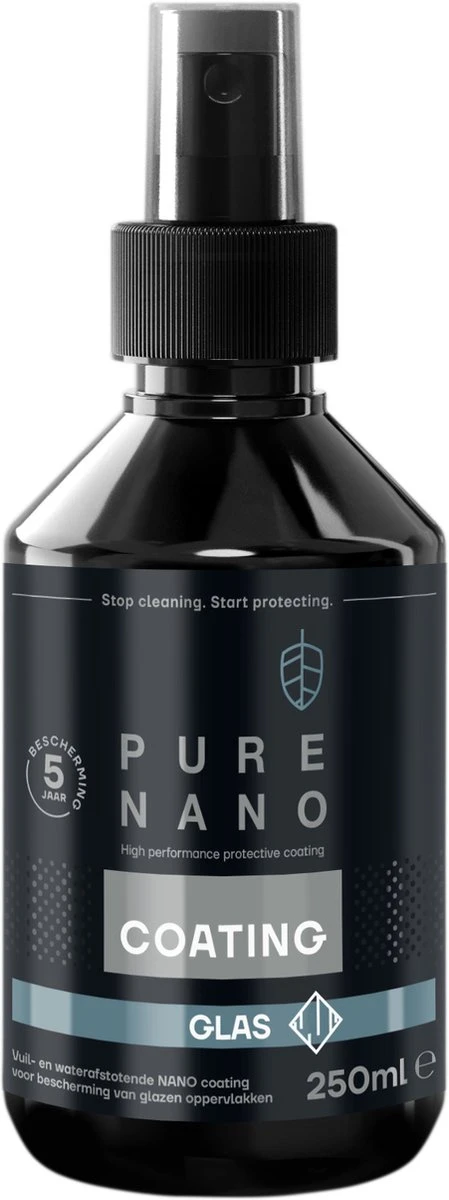 PURE NANO Glas - Nano coating voor 5 jaar heldere ramen met minder schoonmaakwerk - 250 ml PURE NANO Glas - Nano Coating Voor 5 Jaar Heldere Ramen Met Minder Schoonmaakwerk - 250 Ml -Greenpan Winkel