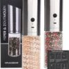 DODANA Premium Peper - & Zoutmolen Elektrisch - 1 Stuk - Pepermolen - Zoutmolen - Oplaadbaar - USB - Elektrische Pepermolen - RVS - Zwaartekracht Functie - LED Lamp - Nl Handleiding - Incl Borsteltje -Greenpan Winkel 853x1200
