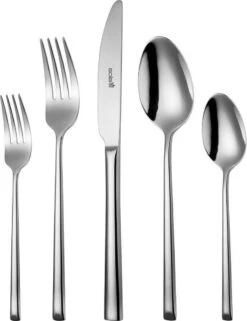 Sola Bestekset Luxor - Modern - 12 Persoons - 100 Delig - Zilverwit Edelstaal 18/10 - RVS - Zilver